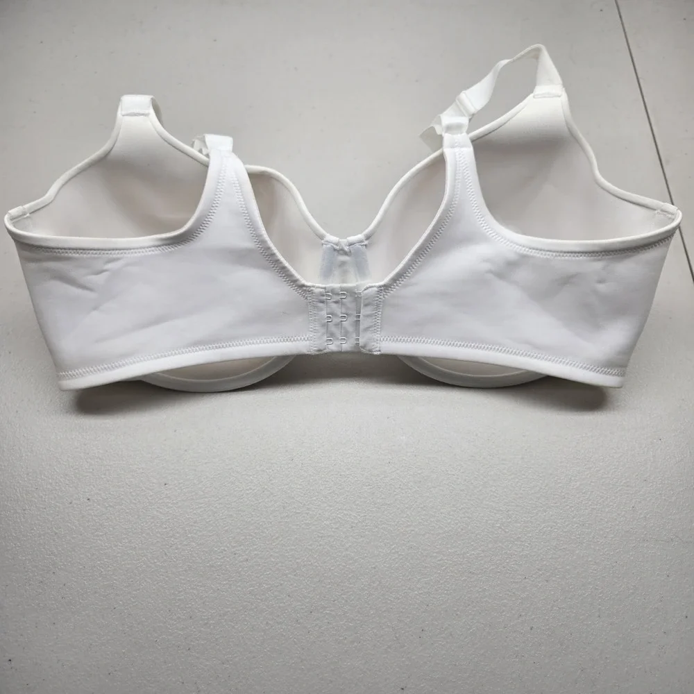 Vanity Fair Women Bra 42DDD White T Shirt Underwired Lace Strap